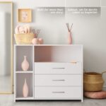 Infantastic® Wickelkommode mit Wickelauflage – 3 Schubladen & 3 Fächer für sichere Babypflege – Bild 5