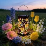 2er Set Sonnenblumen Solarlampen – Wasserdichte Gartenlaternen mit Tragegriff für Aussen – Bild 4