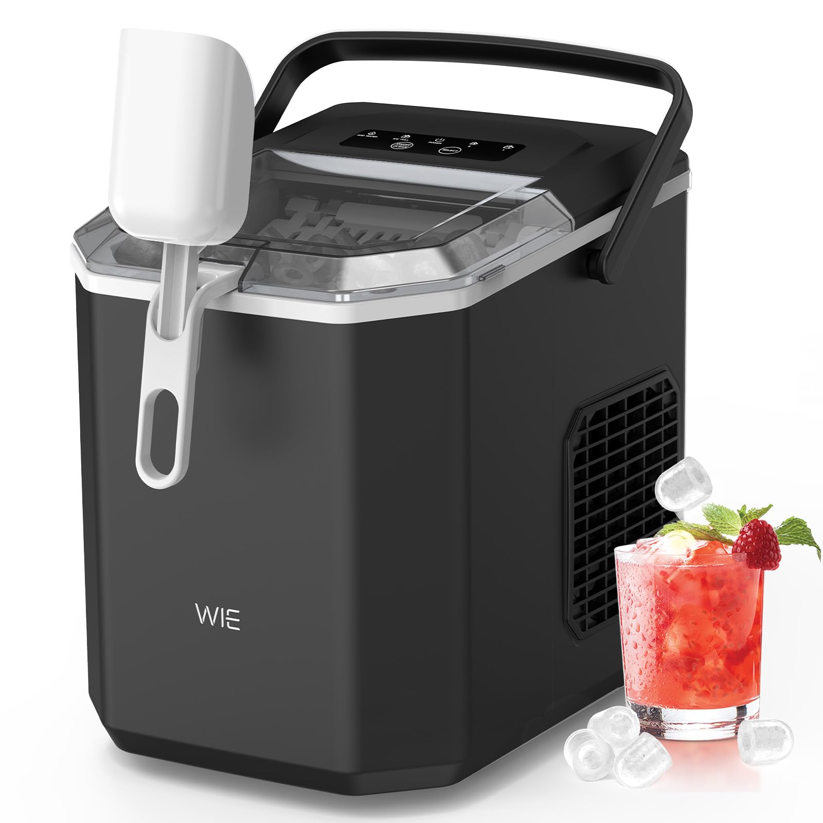 WIE Eiswürfelmaschine – 9 Würfel in 6 Minuten, 1,3 L Wassertank, leise Ice Maker