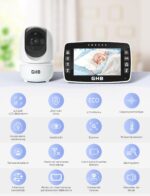 GHB Babyphone mit 2 Kameras & 4,3" Display – 350° Rotation, HD-Nachtsicht für Eltern – Bild 2