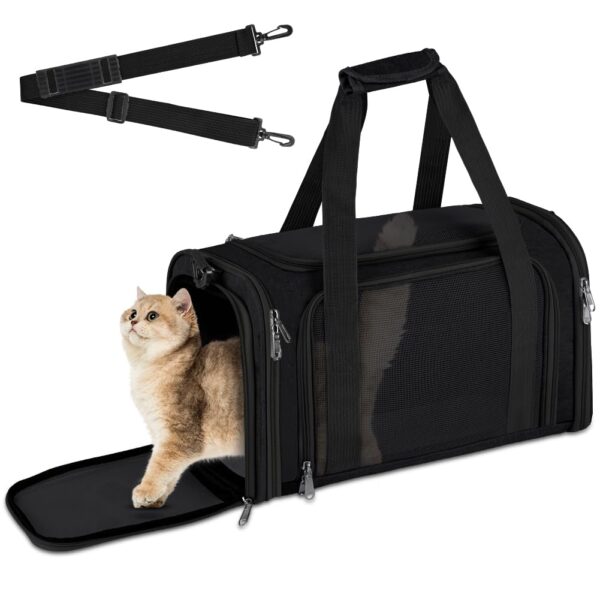vsshe Hundebox Faltbar L40×B25×H25 cm – Transportbox für Hunde & Katzen