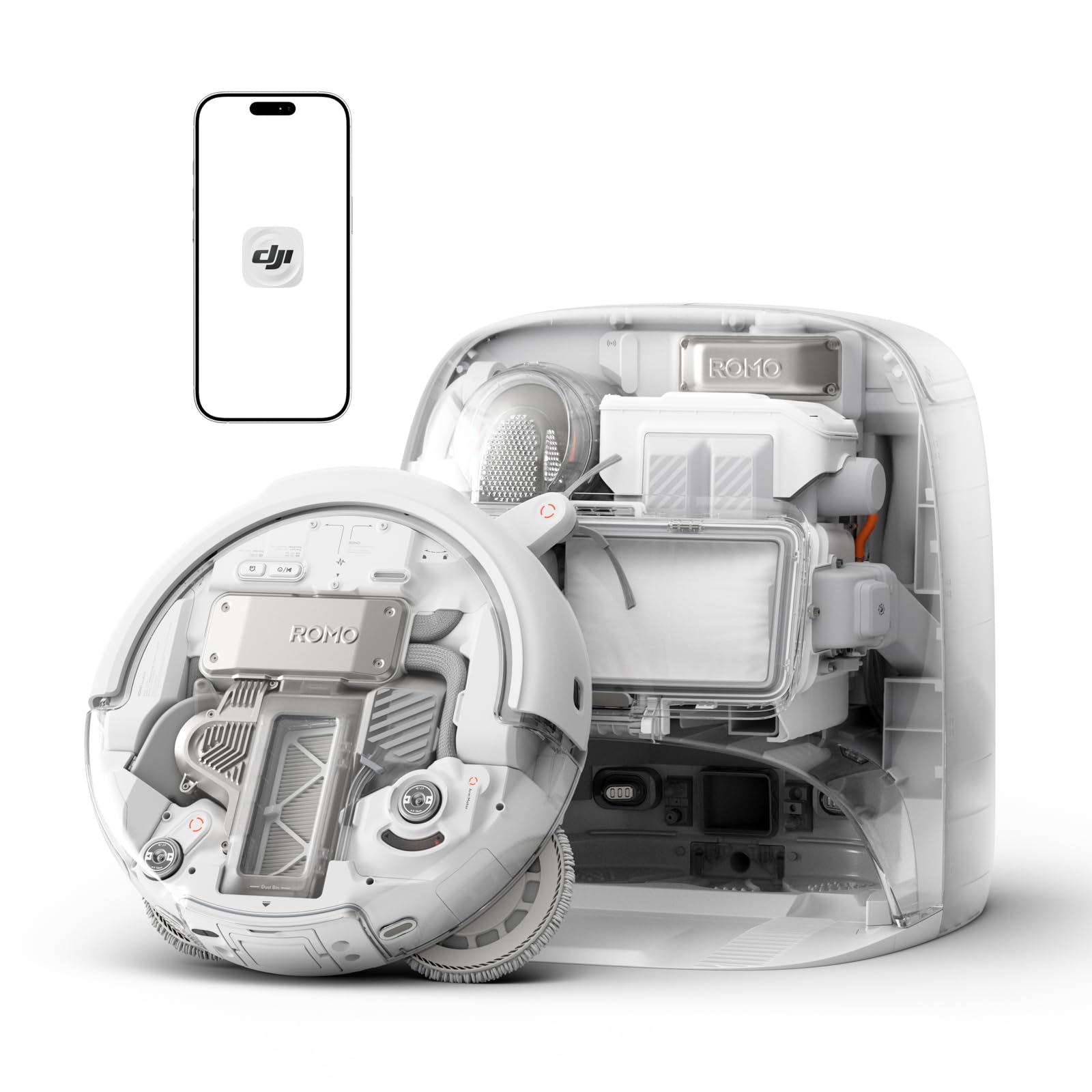 DJI ROMO P Saugroboter mit Wischfunktion – 25.000 Pa Saugkraft & intelligente Hinderniserkennung