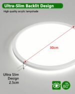 Bowfar LED Deckenleuchte 12W 2600LM – Dimmbar mit Fernbedienung, IP54 Wasserfest, Ø30CM – Bild 7