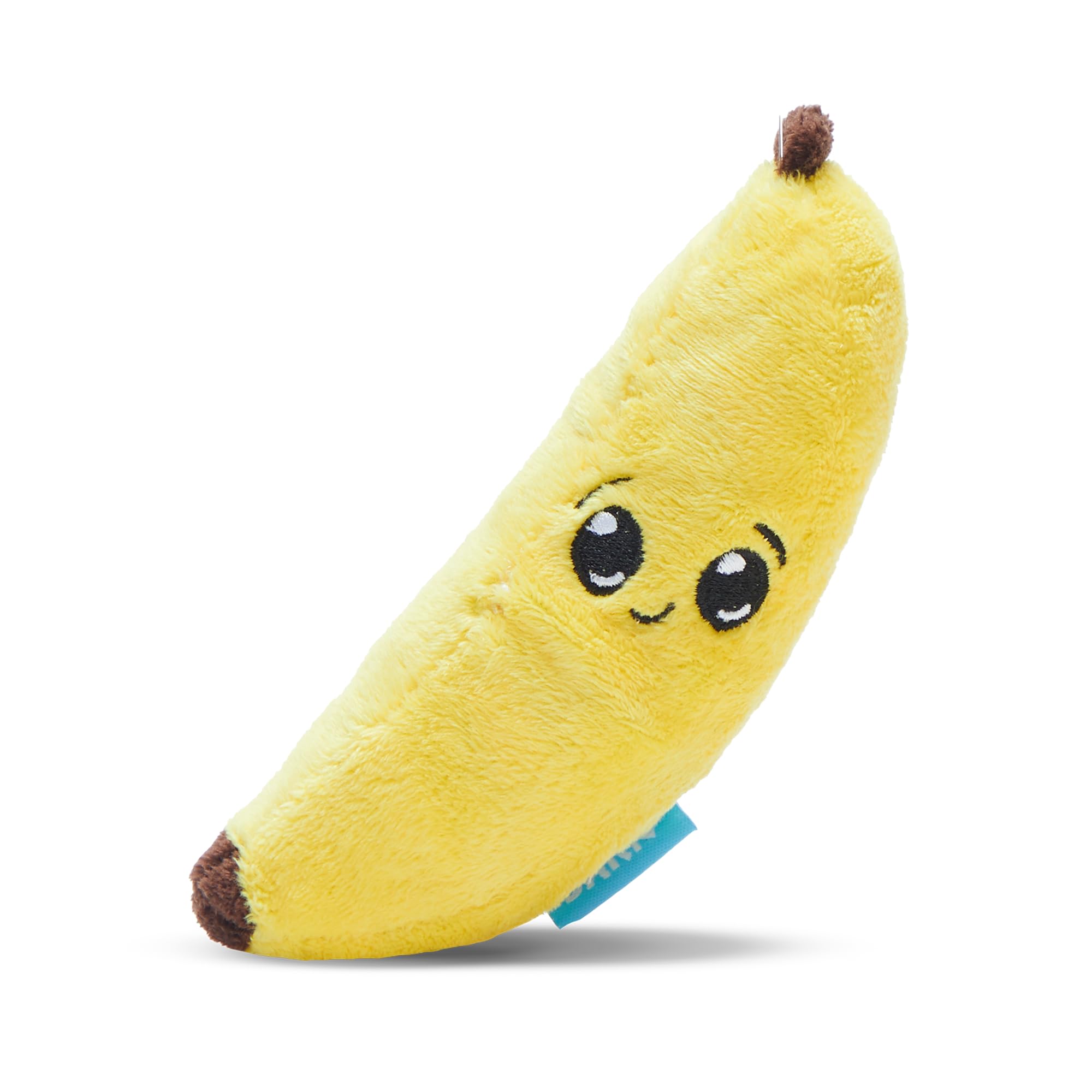 Barkbox Bananen 2-in-1 Hundespielzeug klein – interaktives Plüsch-Spielzeug mit Quietscher