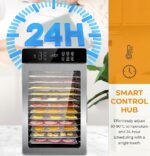 GHKWXUE 800W Dörrgerät mit 10 Edelstahl-Einschüben & 9ft² Trockenfläche – Profi-Dörrautomat – Bild 4
