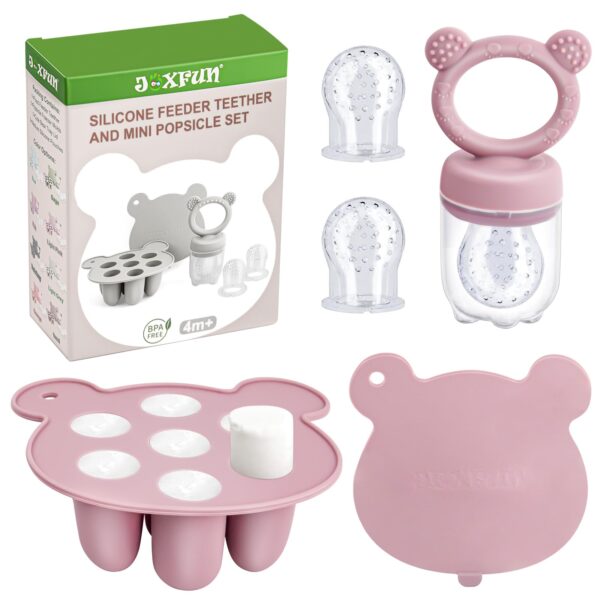 JEXFUN Fruchtsauger Baby 3er-Set – Zahnungshilfe & Obstschnuller ab 6 Monaten, BPA-frei