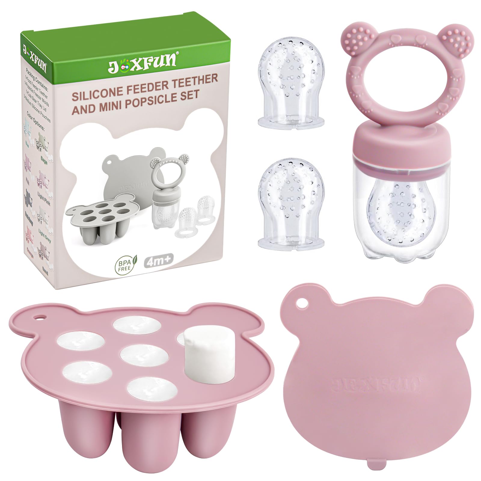 JEXFUN Fruchtsauger Baby 3er-Set – Zahnungshilfe & Obstschnuller ab 6 Monaten, BPA-frei