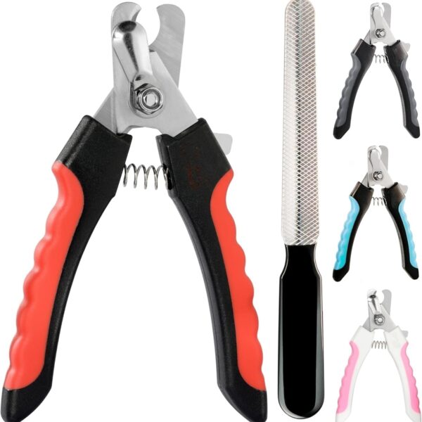 NAILAO Hundenagelschere Set mit Sicherheitsmechanismus & Krallenschleifer – Professionelle Haustier-Pediküre