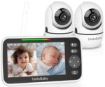 HelloBaby Babyphone mit 2 Kameras & 5" Split-Bildschirm – Sichere Überwachung ohne WLAN