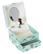 Trousselier Pinguin Schmuckdose grün – Spieluhr mit Mozarts Kleine Nachtmusik & Leuchteffekt
