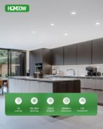 HOMEOW LED Einbaustrahler 7W Kaltweiß 6000K – Flache Deckenspots IP44 für Bad & Küche, 12er Set – Bild 10