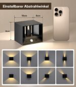 2er Set SENFAY Akku-Wandleuchte mit Bewegungsmelder – Kabellose LED-Wandlampe mit Touch-Dimmfunktion – Bild 7
