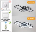 TYJY LED Deckenleuchte 80cm 60W Dimmbar Schwarz – Moderne Rechtecklampe mit Fernbedienung – Bild 5