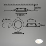 BRILONER 3er Set LED Einbaustrahler 230V IP44 – Flache Deckenspots mit verstellbarer Farbtemperatur – Bild 6
