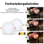 LVWIT 2er Pack LED Einbauleuchten 18W – Ultraslim Downlights 4000K Neutralweiss für niedrige Decken – Bild 6