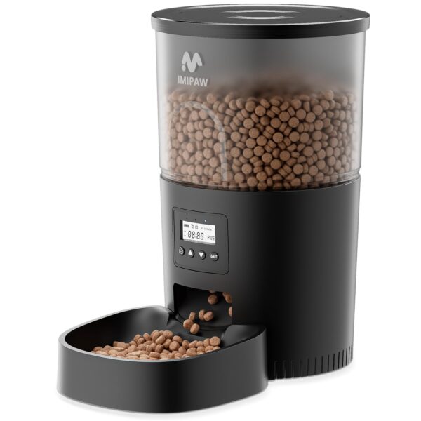 IMIPAW Futterautomat Katze & Hund 3L – Programmierbar bis 6 Mahlzeiten täglich