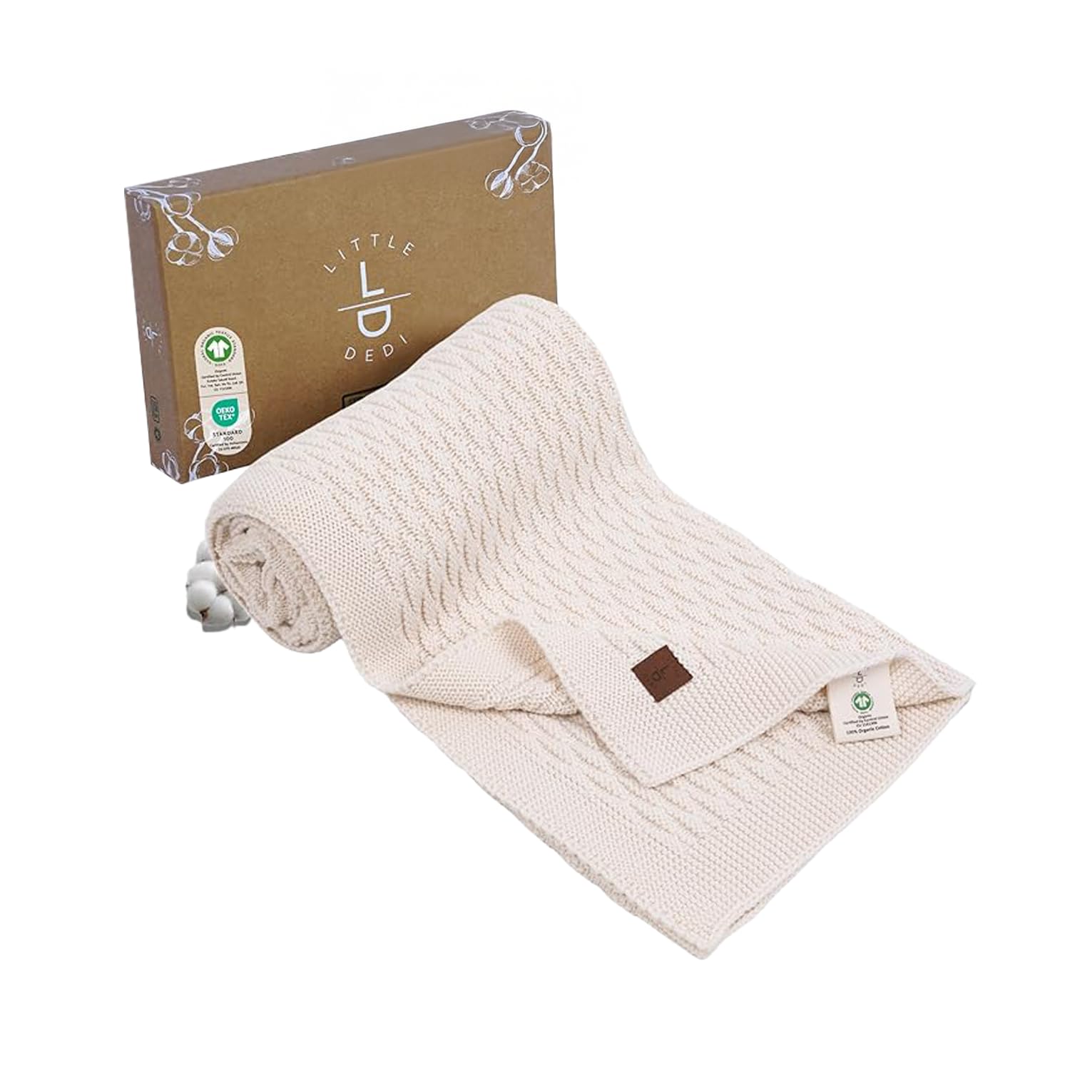 Little Dedi Bio-Baumwolle Babydecke 80x100 cm – GOTS Zertifiziert, Weich & Atmungsaktiv