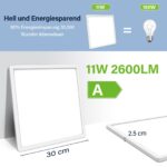 Bzavor LED Deckenleuchte 11W 2600lm quadratisch – Energieeffizient IP54 für Küche & Bad – Bild 6