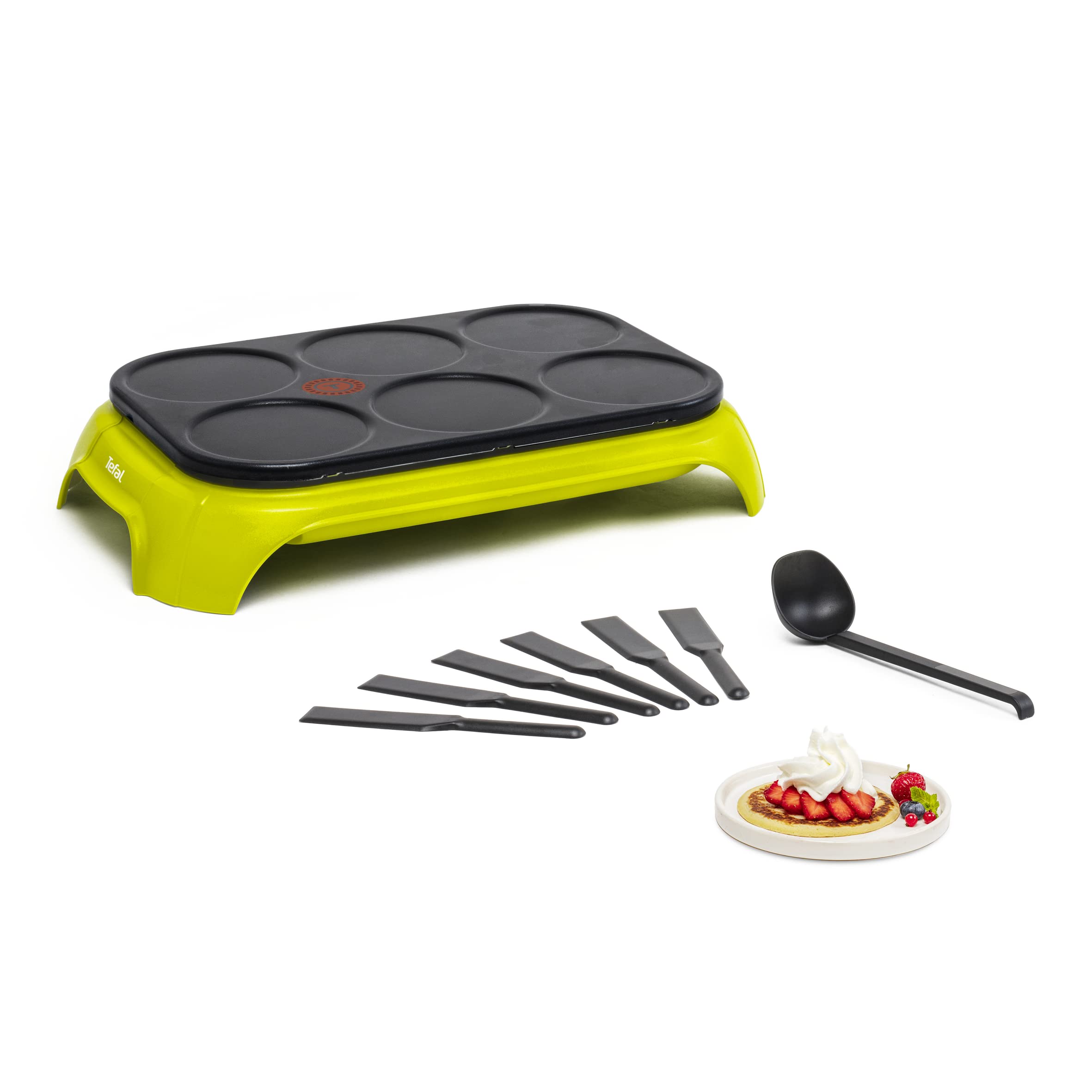 Tefal Crep'Party Colormania Crêpemaker – 6er Platte mit Thermo-Spot für Gruppen