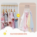 MangoKit 50er Set Baby Kleiderbügel aus Samt – Rutschfest & Platzsparend (28cm) – Bild 7