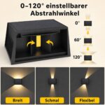 ILIKEPOW 4er Set Solar Wandleuchten mit 240° Abstrahlwinkel – Warmweiss 3000K für Garten & Terrasse – Bild 2