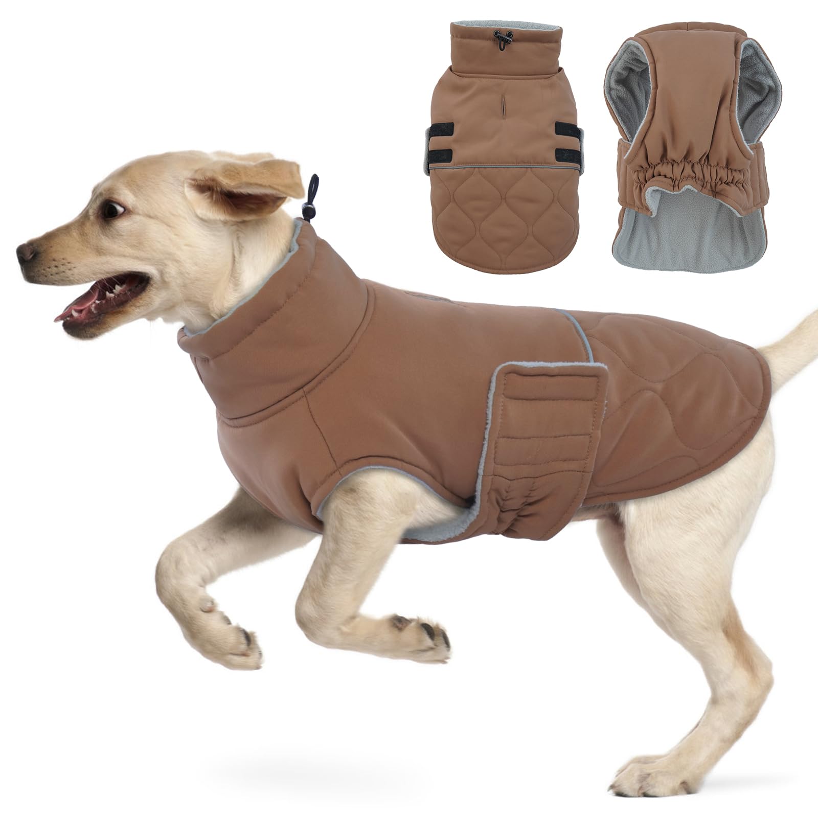 Hjumarayan Hundemantel XXL Wintermantel mit Fleecefutter – Wärmeschutz für grosse Hunde