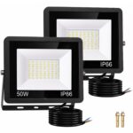 JVURICE LED Strahler 50W 5000LM – IP66 Flutlicht Außen mit 360° Halterung
