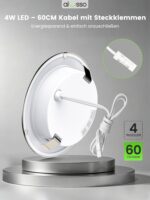 ALUSSO LED Einbaustrahler 12-24V, 4W, IP44 – 3 Farbtemperaturen, 6er Set Nickel – Bild 6