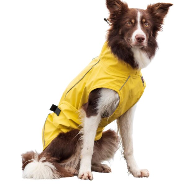 TRIXIE Hunde-Regenmantel Gr. M – Wasserdichte Regenjacke mit Reflektoren für Sicherheit