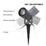 DAWALIGHT Erdspieß 4er Set GU10 IP65 – LED Gartenbeleuchtung mit 320° Lichtkopf – Bild 4