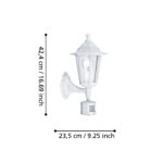 EGLO Laterna 5 Aussen-Wandlampe mit Bewegungsmelder – Vintage Sensor-Wandleuchte Weiss – Bild 3