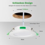 HOMEOW 20er Set LED Einbaustrahler 230V 7W – Dimmbar in 3 Farbtemperaturen für Badezimmer – Bild 3