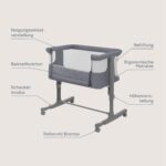 Lionelo Aurora 3-in-1 Babybett bis 9 kg – Beistellbett, Wiege & Gitterbett – Bild 10