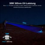 Shadowhawk 365nm UV Taschenlampe 30W – Professionelle Schwarzlichtlampe mit LCD-Display – Bild 4