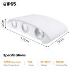 Lightsjoy LED Wandleuchte 6W Warmweiss – IP65 Wasserdicht Aluminium für Innen & Aussen – Bild 5