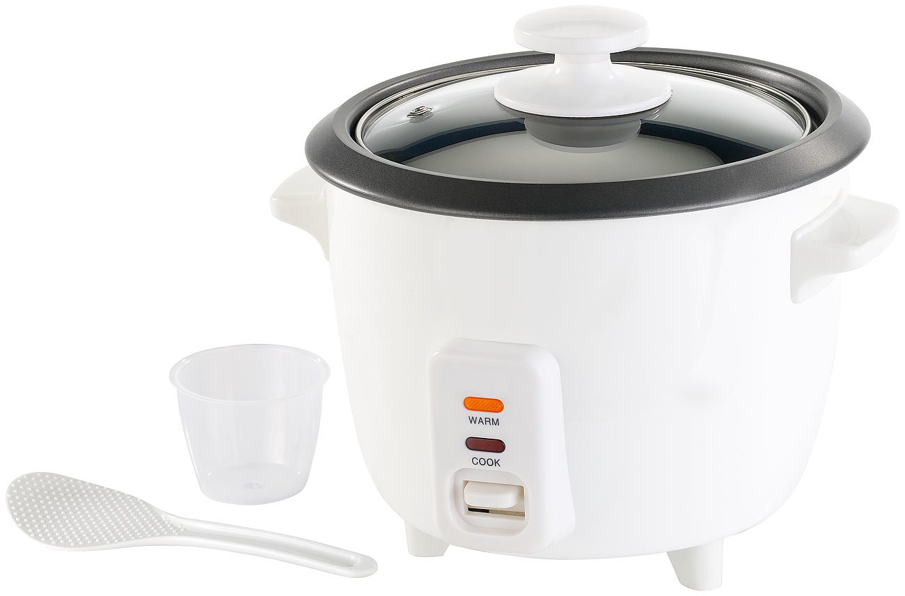 Rosenstein & Söhne Mini-Reiskocher 0,6 L – Vollautomatisch mit Warmhaltefunktion für 2–3 Personen