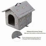 LUNNTE Katzenhaus Outdoor M – Winterfest & Wasserdicht für draußen – Bild 5