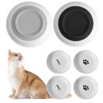 MLABINYA Keramik-Katzennapf Set 4er – Flach & Rutschfest für Katzen & kleine Hunde