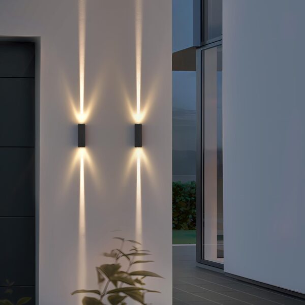 WYQSX LED-Außenwandleuchte 2er-Set 6W – Warmweisses Up & Down Licht für Fassade