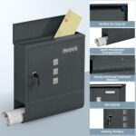 WOLTU Wandbriefkasten mit Zeitungsfach & Schloss – Anthrazit, 30,5x33,5 cm – Bild 7