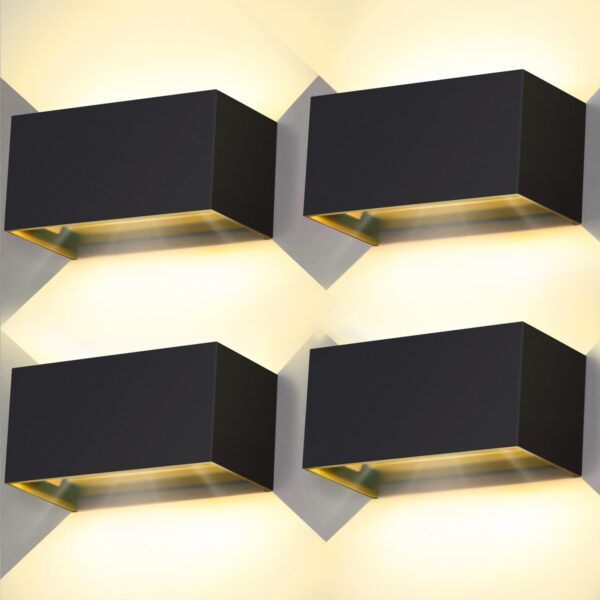 Kingwei 4er-Set LED Wandleuchten 20W mit verstellbarem Lichtkegel – IP65 Wandlampen Innen/Aussen