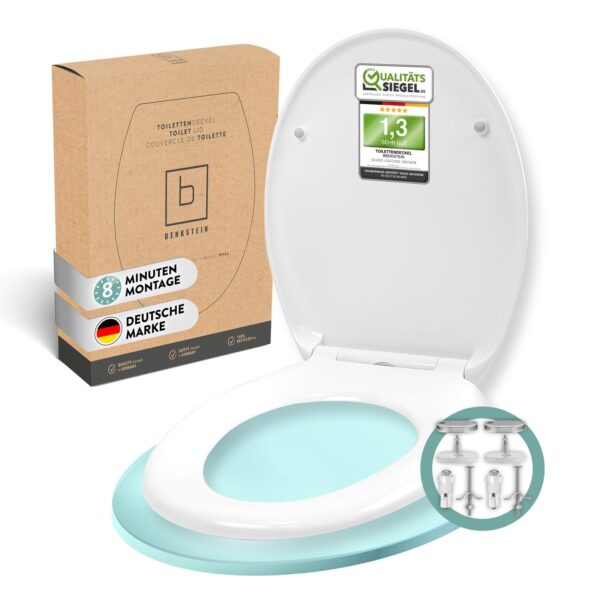 BENKSTEIN® Toilettendeckel Oval mit Softclose & Quick-Release – Antibakteriell bis 150 kg