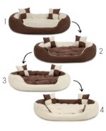 lionto Hundebett 110 x 80 cm mit Wendekissen – 4-in-1 Haustierbett aus Oxford-Stoff – Bild 3
