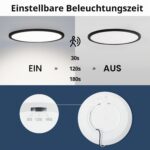 Epochglo LED-Deckenlampe 22cm mit Bewegungsmelder – 1800lm, IP44, flach & rund – Bild 2