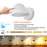 BOBOPAI 12W LED Wandleuchte mit Touch Control – Dimmbar & 360° drehbar für Schlafzimmer – Bild 2