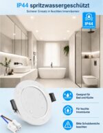 COTLEDL 10er LED Einbaustrahler 230V – 5W Neutralweiß 450lm IP44 für Küche & Bad – Bild 4