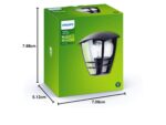 Philips Creek Outdoor Wandleuchte 60 W – Wetterfeste Aussenleuchte mit E27 Fassung in Schwarz – Bild 3