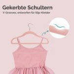 Wellong Samt-Kleiderbügel 35cm, 32er Set Rosa – Rutschfest für Babys & Kleinkinder – Bild 6