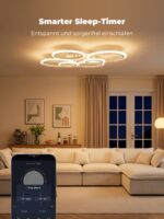 YOLEDY 6-Ring LED-Deckenleuchte mit Fernbedienung & App-Steuerung – Dimmbar für Wohnzimmer – Bild 6