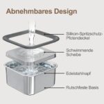 RYAKKA 3L Hundetrinknapf aus 304-Edelstahl – Anti-Schlabber mit Schwimmscheibe & rutschfester Basis – Bild 6